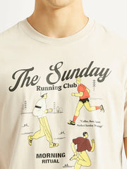 Levi's men's graphic print off-white crew neck T-shirt with bold design, short sleeves, and classic fit.