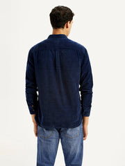 Men'S Solid Navy Slim Fit Shirt - Goyalsons ShopMax