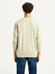 Men'S Brand Logo Beige Crew Neck Sweatshirt