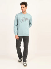 Men'S Brand Logo Light Blue Crew Neck Sweatshirt