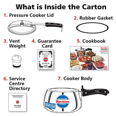 Hawkins 3 Litre Contura Pressure Cooker, Stainless Steel Inner Lid Cooker, Handi Cooker, Induction Cooker, Silver (SSC30)