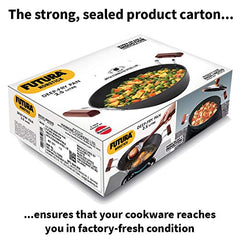 Hawkins Futura 2.5 Litre Deep Fry Pan, Non Stick Kadai with Stainless Steel Lid, Flat Bottom Induction Kadhai, Black (IND25S)