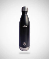 Cello Duro Swift Stainless Steel Double Walled Water Bottle, Hot and Cold, 750ml, 1pc, Black