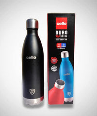 Cello Duro Swift Stainless Steel Double Walled Water Bottle, Hot and Cold, 750ml, 1pc, Black