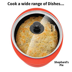 Hawkins 3 Litre Dutch Oven, Nonstick Biryani Pot, Red Ceramic Coated Casserole, Cooking Pot, Saute Pan, Red (DCDO3G)