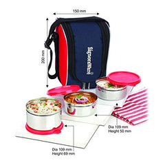 Signoraware Executive Maxx Fresh Medium Stainless Steel Lunch Box, Blue