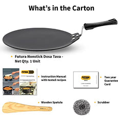 Hawkins Futura 28 cm Dosa Tava, Non Stick Dosa Tawa, Induction Dosa Tawa, Black (INDT28)