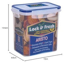 Aristo Houseware Plastic Air Tight Dry Storage system, Lock and Fresh, No 103, 1300ml (Clear)