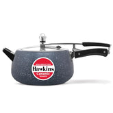 Hawkins 5 Litre Ceramic Nonstick Pressure Cooker, Induction Inner Lid Cooker, Granite Contura shaped Cooker, Blue (ICC50)