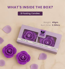 Iris Homefragrances Aromatic Floating Candle- Pack of 2- Lavneder- 40g Each(Set of 2) (Lavender)