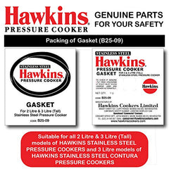 Hawkins Gasket Tall Stainless Steel Contura Pressure Cooker - 2-3 L (Black), 3 Liter