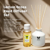 IRIS Home Fragrance,60Ml Lemon Grass Reed Diffuser Set |Free 6 Reeds Sticks of 7.5"|Stress Relief & Aromatherapy |Long-Lasting,Smoke-Free Air Freshener for Home,Bedroom and Office | Ideal for Gifting