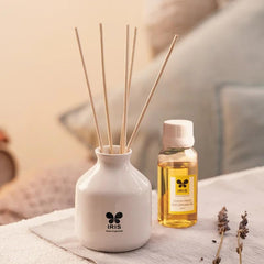 IRIS Home Fragrance,60Ml Lemon Grass Reed Diffuser Set |Free 6 Reeds Sticks of 7.5"|Stress Relief & Aromatherapy |Long-Lasting,Smoke-Free Air Freshener for Home,Bedroom and Office | Ideal for Gifting