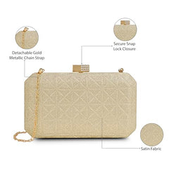 Lavie Luxe Purses Clutch Gold
