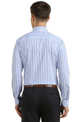 Allen Solly Men's Striped Slim Fit Shirt (ASSFQSPPN63679_Light Blue