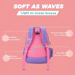 Skybags Ruby 02 1 Liters Printed Premium Polyester Fabric School Backpack for Kids with Multiple Compartments and Adjustable Strap - Girls