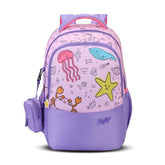 Skybags Ruby 02 1 Liters Printed Premium Polyester Fabric School Backpack for Kids with Multiple Compartments and Adjustable Strap - Girls