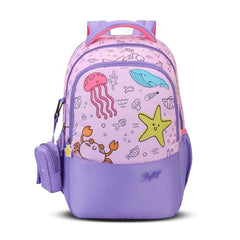Skybags Ruby 02 1 Liters Printed Premium Polyester Fabric School Backpack for Kids with Multiple Compartments and Adjustable Strap - Girls