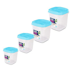 Nayasa Use Max Container 550, 1, 1.5, 2 ML 4 Pc Set, Organize and Elevate Your Kitchen with Stylish, Space-Saving, and Versatile Storage Solution, Blue