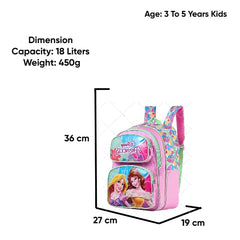 STRIDERS Disney Princess School Bag for Kids | Lightweight Durable Backpack | Padded Comfortable Straps | Ideal for School Adventures & Play | Age 35 | 14 inches