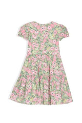 Allen Solly Girl's Cotton Modern Knee-Length Dress (AGDRERGFD37413_Green