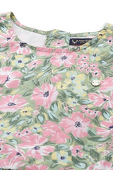 Allen Solly Girl's Cotton Modern Knee-Length Dress (AGDRERGFD37413_Green