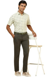 Allen Solly Men's Slim Casual Pants (ASTFQULFU12441_Olive