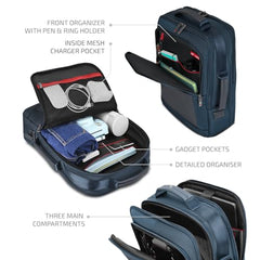 VIP Legacy 17 Inch Convertible Laptop Backpack 30L + 5L Expandable | Water-Resistant with USB Charging Port | Padded Laptop Sleeve, 3 Compartments | Office & Travel Backpack for Men & Women