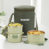 Borosil Household Lunch Box Steel Glory Green Lb