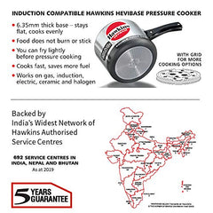 Hawkins Aluminium 3 Litre Hevibase Pressure Cooker,Induction Inner Lid Cooker,Silver(IH30)