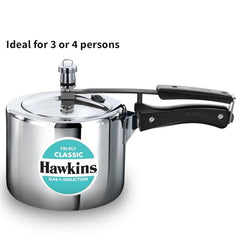 Hawkins Triply 3 Litre Classic Pressure Cooker, Triply Stainless Steel Induction Inner Lid & Tall Design Cooker, Silver (SSTCL3T)