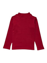 Gini and Jony Girls Red Solid Cotton Full Sleeves Skivvy 18-24 Months