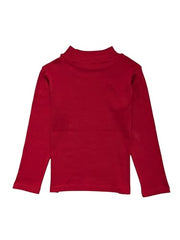 Gini and Jony Girls Red Solid Cotton Full Sleeves Skivvy 18-24 Months