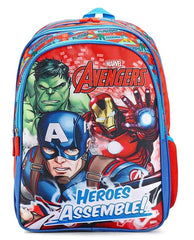STRIDERS Avengers Superhero School Bag for Kids | Durable Lightweight Backpack | Padded Comfortable Straps & Spacious Compartments | Ideal for School & Play | Age 6 | 16 inches
