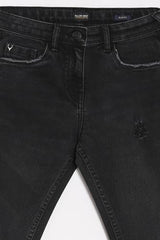 Allen Solly Girl's Slim Jeans (AGDNESLFM78609_Black