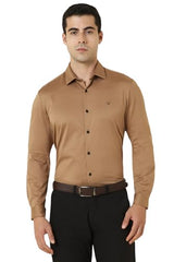 Allen Solly Men's Solid Slim Fit Shirt (ASSFMKTPP67185_Brown