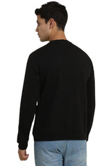 Allen Solly Men's Polycotton Crew Neck Sweatshirt (ASSTQRGFU04553_Black