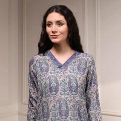 Biba Women's Polyester Printed Straight Kurta