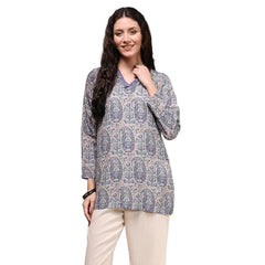 Biba Women's Polyester Printed Straight Kurta