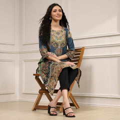 Biba Women's Cotton Printed Straight Kurta