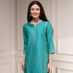 Biba Women's Cotton Blend Kurta Bottom Dupatta