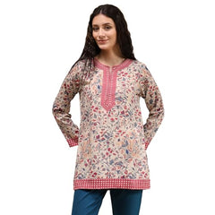 Biba Women's Polyester Printed Straight Kurti