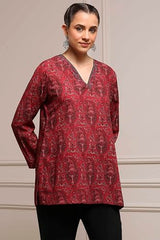 Biba Women's Polyester Printed Straight Kurta