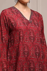Biba Women's Polyester Printed Straight Kurta