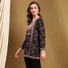 Biba Women's Crepe Printed Straight Kurti