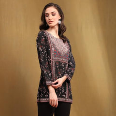 Biba Women's Crepe Printed Straight Kurti