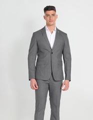 Arrow Men's Polyester Single Breasted Business Suit Pants Set (AREU5087A_Grey
