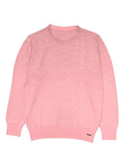 Gini and Jony Girls Pink Glitter Print Acrylic Full Sleeves Sweater 4-5 Years