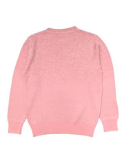 Gini and Jony Girls Pink Glitter Print Acrylic Full Sleeves Sweater 4-5 Years