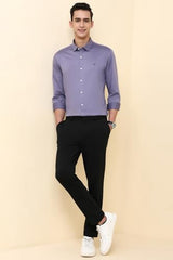 Allen Solly men's casual trousers in neutral fabric, shown in a front view with waistband, pockets, and tailored fit.